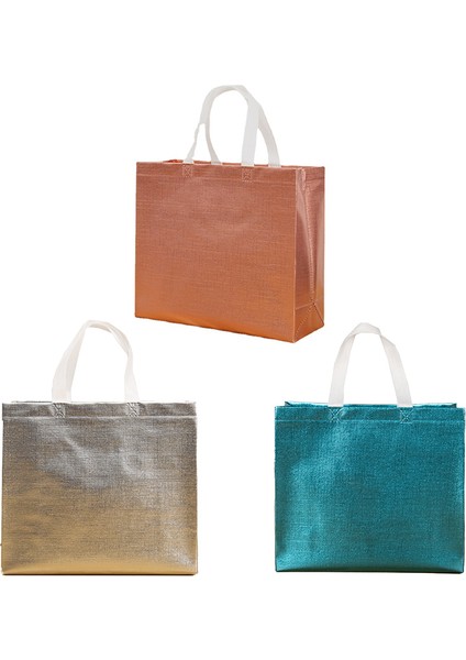 Şerit Moda Parlak Lazer Katlanabilir Alışveriş Çantası Çevre Dostu Tote Katlanır Kese Yeniden Kullanılabilir Bakkal Çantası Büyük Kapasiteli Alışveriş Çantaları (Yurt Dışından)