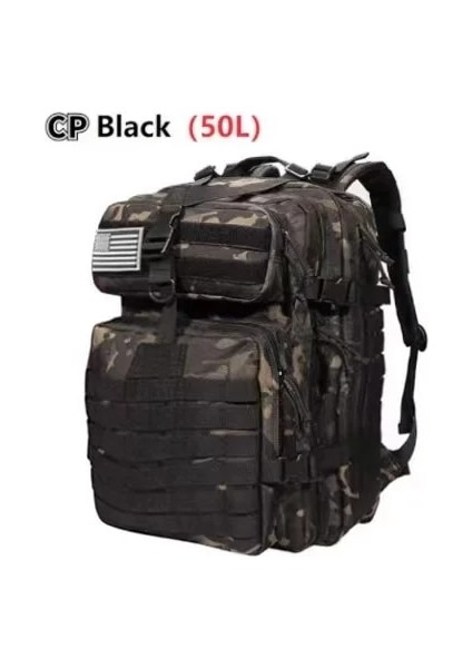 Cp Geri 50L 50L1000D Naylon Askeri Sırt Çantası Taktik Sırt Çantası Açık Su Geçirmez Spor Kamp Yürüyüş Trekking Balıkçılık Av Çantası Mochila (Yurt Dışından)