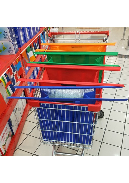 Mavi Net Dropship Katlanabilir Arabası Çantaları-4 Paket Yeniden Kullanılabilir Bakkal Alışveriş Sepeti Çantaları Soğutucu Çanta Eco Bolsas De Compra Ayrılabilir Kesesi (Yurt Dışından) fiyatları