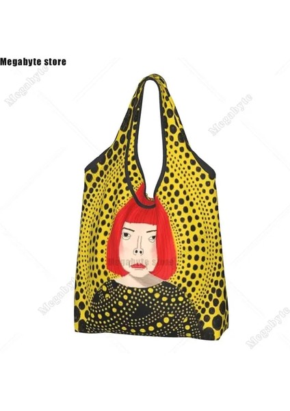 Stil 5 Alışveriş Çantası Yayoi Kusama Soyut Resim Bakkal Alışveriş Çantası Moda Alışveriş Omuz Çantası Büyük Kapasiteli Taşınabilir Çanta (Yurt Dışından)