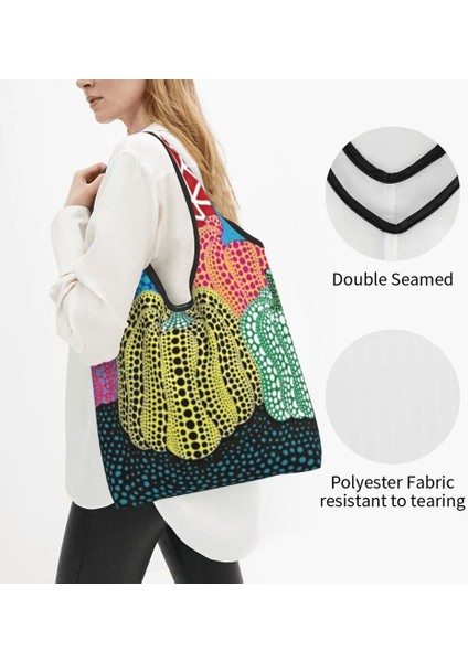 Stil 5 Alışveriş Çantası Yayoi Kusama Soyut Resim Bakkal Alışveriş Çantası Moda Alışveriş Omuz Çantası Büyük Kapasiteli Taşınabilir Çanta (Yurt Dışından) fırsatları