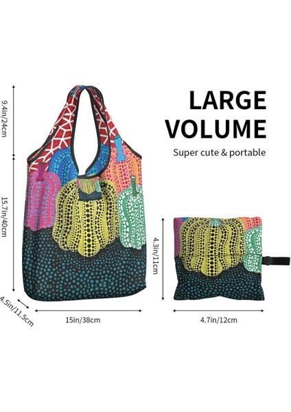 Stil 5 Alışveriş Çantası Yayoi Kusama Soyut Resim Bakkal Alışveriş Çantası Moda Alışveriş Omuz Çantası Büyük Kapasiteli Taşınabilir Çanta (Yurt Dışından) indirimleri