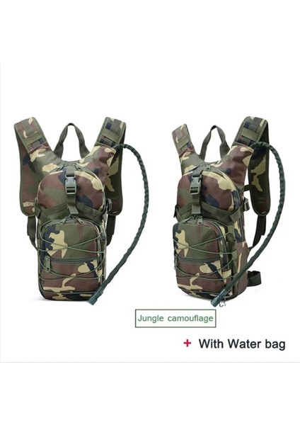 Jungle Camo Hafif Taktik Sırt Çantası Su Torbası Deve Hayatta Kalma Sırt Çantası Yürüyüş Hidrasyon Askeri Kılıfı Sırt Çantası Kamp Bisiklet Sırt Çantası (Yurt Dışından)