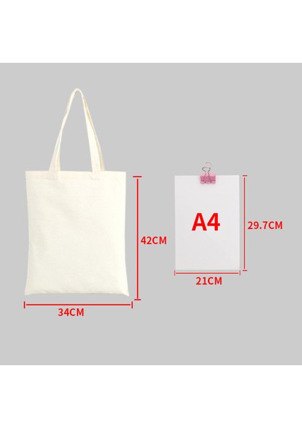 BEJ-34X42CM Moda Çuval Bezi Bez Çantalar Boş Jüt Plaj Alışveriş Çantası Vintage Yeniden Kullanılabilir Hediye Çanta Saplı Taşınabilir Kadın Alışveriş Çantası (Yurt Dışından)