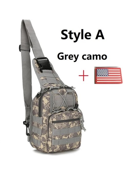 Gri Kamuflaj (Stil A) Askeri Taktik Saldırı Paketi Sling Sırt Çantası Su Geçirmez Edc Sırt Çantası Açık Yürüyüş Kamp Avcılık Trekking Seyahat Için (Yurt Dışından)