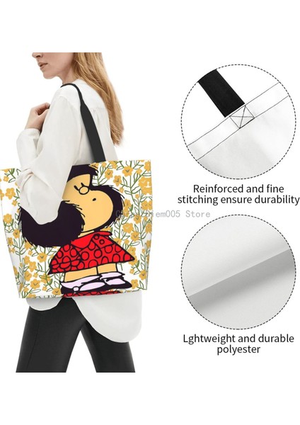 23 Kadın Omuz Çantası Mafalda Bayanlar Için Büyük Kapasiteli Alışveriş Bakkal Çantası (Yurt Dışından) modelleri