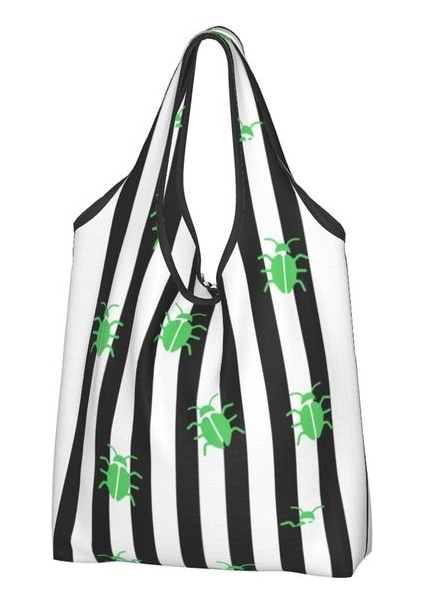 11 Alışveriş Çantası Özel Tim Burton Korku Filmi Alışveriş Çantası Kadın Taşınabilir Büyük Kapasiteli Bakkal Beetlejuice Shopper Bez Çantalar (Yurt Dışından)