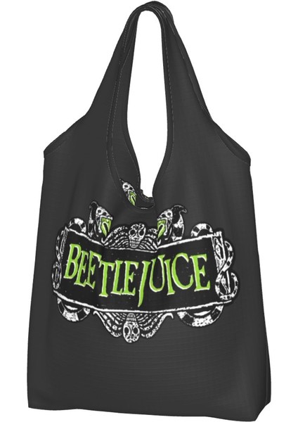 11 Alışveriş Çantası Özel Tim Burton Korku Filmi Alışveriş Çantası Kadın Taşınabilir Büyük Kapasiteli Bakkal Beetlejuice Shopper Bez Çantalar (Yurt Dışından) fırsatları