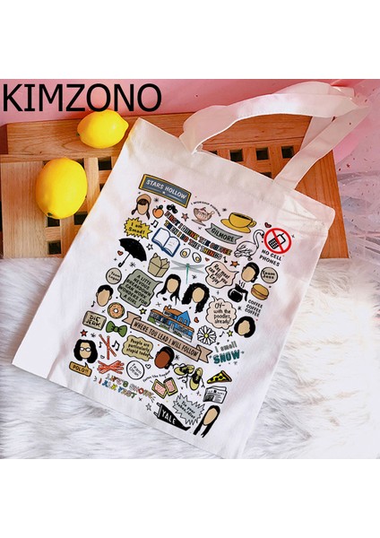 76495 Gilmore Girls Alışveriş Çantası Bolso Jüt Çanta Eco Tote Geri Dönüşüm Çantası Alışveriş Çantası Jüt Yeniden Kullanılabilir Sacola Tote Kesesi Toile (Yurt Dışından) modelleri
