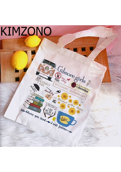 76495 Gilmore Girls Alışveriş Çantası Bolso Jüt Çanta Eco Tote Geri Dönüşüm Çantası Alışveriş Çantası Jüt Yeniden Kullanılabilir Sacola Tote Kesesi Toile (Yurt Dışından) fırsatları
