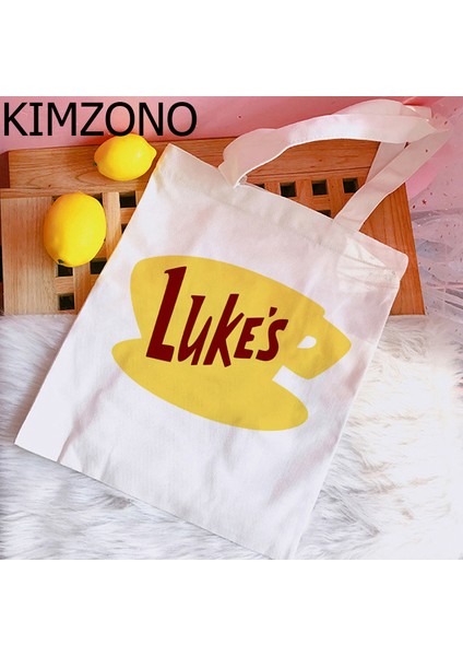 76495 Gilmore Girls Alışveriş Çantası Bolso Jüt Çanta Eco Tote Geri Dönüşüm Çantası Alışveriş Çantası Jüt Yeniden Kullanılabilir Sacola Tote Kesesi Toile (Yurt Dışından) indirimleri