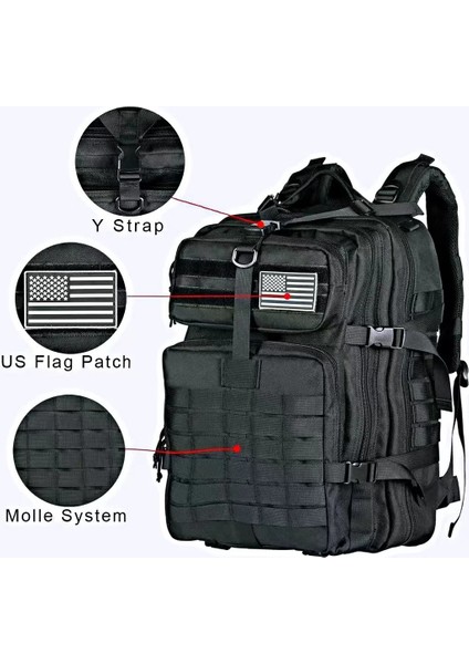 Resimde Gösterildiği Gibi 50L1000D Kamuflaj Taktik Askeri Sırt Çantası Ordu Çantaları Assault Molle Sırt Çantası Su Geçirmez Trekking Balıkçılık Av Çantası Mochila (Yurt Dışından) fırsatları