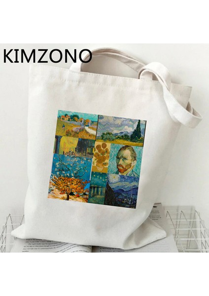 54636 Van Gogh Alışveriş Çantası Bakkal Çanta Bolsas De Tela Tote Bolsa Alışveriş Çantası Jüt Tote Kumaş Özel (Yurt Dışından)
