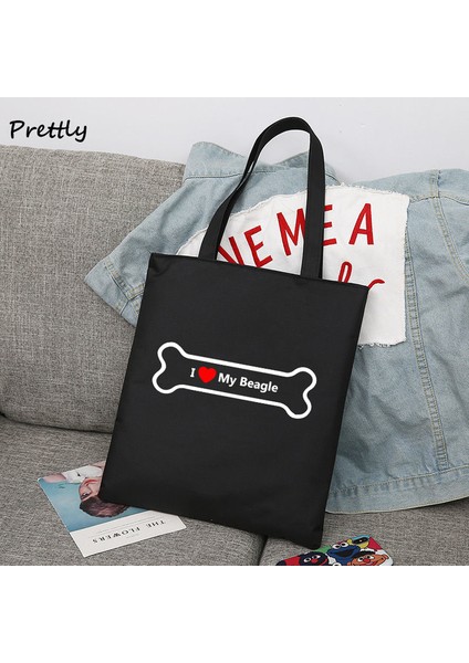 Kadın Çantası 1 Beagle Köpek Bandı Tuval Alışveriş Bez Çantaları Kadınlar Için Komik Köpekler Sevgilisi Beagle Tote Çanta Sevimli Omuz Büyük Kapasiteli Handbang (Yurt Dışından)