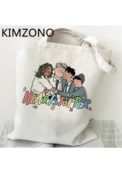 88492 Tv Show Heartstopper Alışveriş Çantası Eco Shopper Geri Dönüşüm Çantası Tote Çanta Bolsas Reutilizables Ecobag Boodschappentas Dokuma Kese Dokusu (Yurt Dışından)