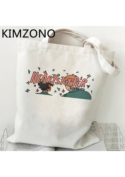 88492 Tv Show Heartstopper Alışveriş Çantası Eco Shopper Geri Dönüşüm Çantası Tote Çanta Bolsas Reutilizables Ecobag Boodschappentas Dokuma Kese Dokusu (Yurt Dışından) modelleri