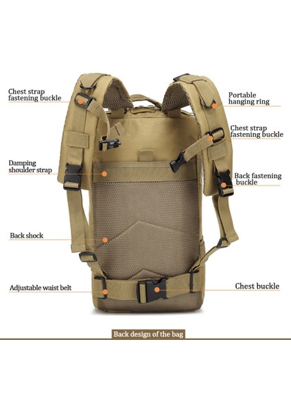Python Siyah 30L Açık Askeri Sırt Çantası 600D Naylon Su Geçirmez Taktik Sırt Çantası Spor Seyahat Kamp Yürüyüş Trekking Balıkçılık Av Çantaları (Yurt Dışından) fırsatları