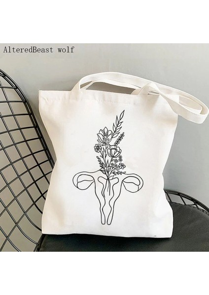 B3391 Kadın Alışveriş Çantası Benim Seçimim Feminizm Anatomi Çantası Harajuku Kanvas Alışveriş Alışveriş Çantası Kız Çanta Omuz Bayan Çantası (Yurt Dışından) fırsatları