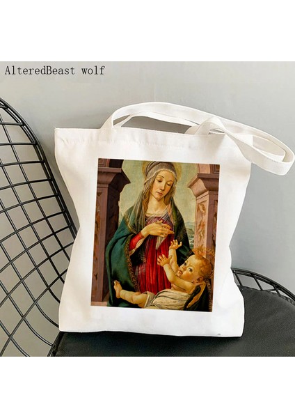 B3010 Shopper Venüs'ün Doğuşu Botticelli Baskılı Tote Çanta Kadın Harajuku Shopper Çanta Kız Omuz Alışveriş Çantası Bayan Kanvas Çanta (Yurt Dışından) modelleri