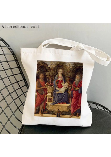 B3010 Shopper Venüs'ün Doğuşu Botticelli Baskılı Tote Çanta Kadın Harajuku Shopper Çanta Kız Omuz Alışveriş Çantası Bayan Kanvas Çanta (Yurt Dışından) indirimleri