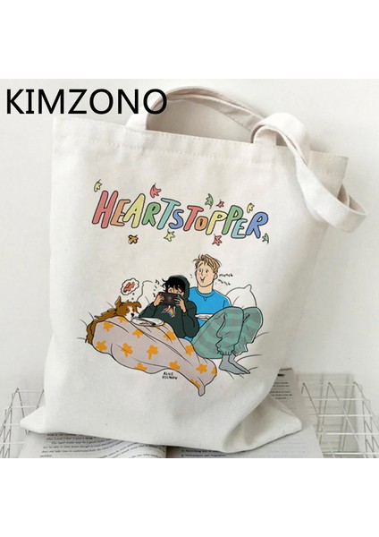 88476 Tv Show Heartstopper Alışveriş Çantası Eco Shopper Geri Dönüşüm Çantası Tote Çanta Bolsas Reutilizables Ecobag Boodschappentas Dokuma Kese Dokusu (Yurt Dışından)