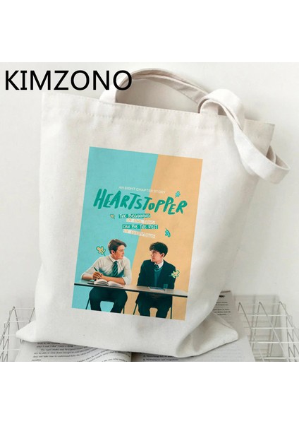 88476 Tv Show Heartstopper Alışveriş Çantası Eco Shopper Geri Dönüşüm Çantası Tote Çanta Bolsas Reutilizables Ecobag Boodschappentas Dokuma Kese Dokusu (Yurt Dışından)