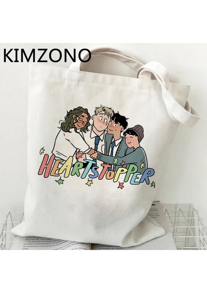 88476 Tv Show Heartstopper Alışveriş Çantası Eco Shopper Geri Dönüşüm Çantası Tote Çanta Bolsas Reutilizables Ecobag Boodschappentas Dokuma Kese Dokusu (Yurt Dışından)