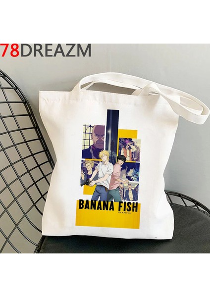 27307 Muz Balık Alışveriş Çantası Bakkal Alışverişçisi Jüt Çanta Alışveriş Çantası Alışveriş Yeniden Kullanılabilir Bolsa Compra Boodschappentas Sacolas (Yurt Dışından)