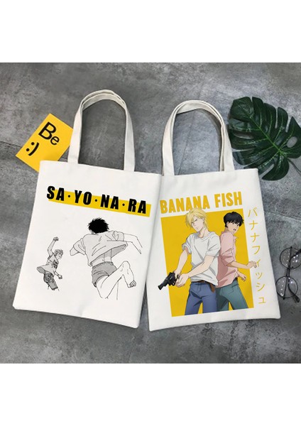27307 Muz Balık Alışveriş Çantası Bakkal Alışverişçisi Jüt Çanta Alışveriş Çantası Alışveriş Yeniden Kullanılabilir Bolsa Compra Boodschappentas Sacolas (Yurt Dışından) modelleri