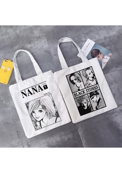 SB78-49 33X37CM 13X14.6IN Japonya Manga Anime Nana Osaki Omuz Kanvas Çantalar Rahat Büyük Kapasiteli Yeniden Kullanılabilir Tote Vintage Harajuku Kawaii Kadın Kanvas Çanta (Yurt Dışından)