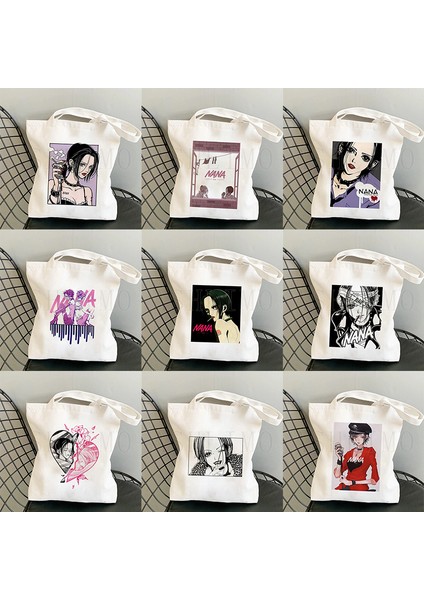 SB78-49 33X37CM 13X14.6IN Japonya Manga Anime Nana Osaki Omuz Kanvas Çantalar Rahat Büyük Kapasiteli Yeniden Kullanılabilir Tote Vintage Harajuku Kawaii Kadın Kanvas Çanta (Yurt Dışından)