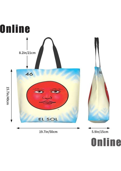 Stil 9 Bir Boyut Loteria Meksika Bingo Baskılı Tote Kişilik Kız Omuz Çantası Büyük Kapasiteli Seyahat Depolama Paketleri Kadın Alışveriş Çantası (Yurt Dışından) modelleri