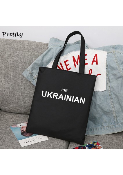 Kadın Çantası 8 Ukrayna Kanvas Tote Çanta Büyük Yeniden Kullanılabilir Omuz Alışveriş Kitap Çantası Kadın Kadın Büyük Bakkal Çanta Pamuklu Bez Çanta Pacakge (Yurt Dışından) indirimleri