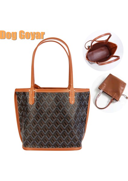 Sarı M Köpek Goyar A++++ Küçük Çanta Tek Omuz Çantabüyük Kapasiteli Omuz Alışveriş Çantası Mumya Tote Çanta Çift Taraflı Deri Mini (Yurt Dışından) fırsatları