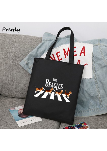 Kadın Çantası 9 Beagle Köpek Bandı Tuval Alışveriş Bez Çantaları Kadınlar Için Komik Köpekler Sevgilisi Beagle Tote Çanta Sevimli Omuz Büyük Kapasiteli Handbang (Yurt Dışından) indirimleri