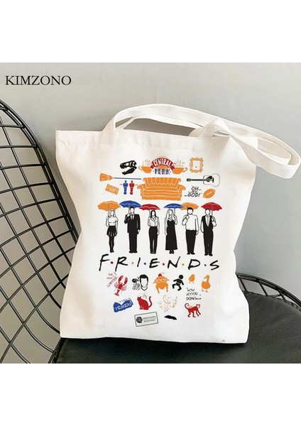 5371 Arkadaş Tv Alışveriş Çantası Shopper Bolso Yeniden Kullanılabilir Eko Jüt Çanta Çanta Bezi Jüt Net Sacolas (Yurt Dışından)