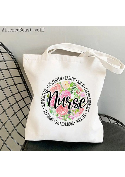 B1453 Kadın Alışveriş Çantası Hemşire Baskılı Kawaii Çanta Olmaktan Gurur Duyuyorum Harajuku Alışveriş Kanvas Alışveriş Çantası Kız Çanta Tote Omuz Bayan Çantası (Yurt Dışından)
