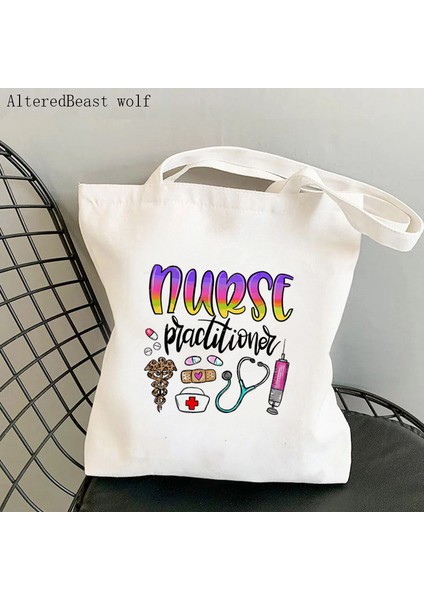 B1453 Kadın Alışveriş Çantası Hemşire Baskılı Kawaii Çanta Olmaktan Gurur Duyuyorum Harajuku Alışveriş Kanvas Alışveriş Çantası Kız Çanta Tote Omuz Bayan Çantası (Yurt Dışından)