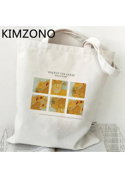 54654 Van Gogh Alışveriş Çantası Alışveriş Alışverişçisi Bakkal Eko Çanta Tote Çanta Sacola Dokuma Kepçe (Yurt Dışından)