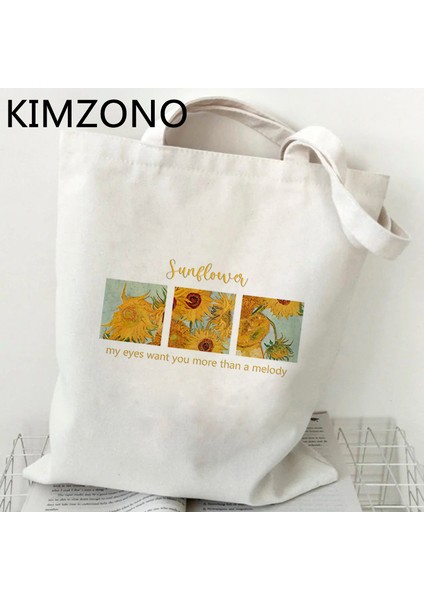 54654 Van Gogh Alışveriş Çantası Alışveriş Alışverişçisi Bakkal Eko Çanta Tote Çanta Sacola Dokuma Kepçe (Yurt Dışından) modelleri