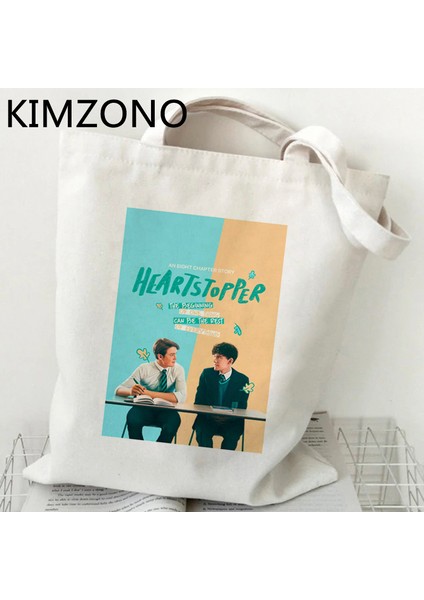 88490 Tv Show Heartstopper Alışveriş Çantası Eco Shopper Geri Dönüşüm Çantası Tote Çanta Bolsas Reutilizables Ecobag Boodschappentas Dokuma Kese Dokusu (Yurt Dışından) fırsatları