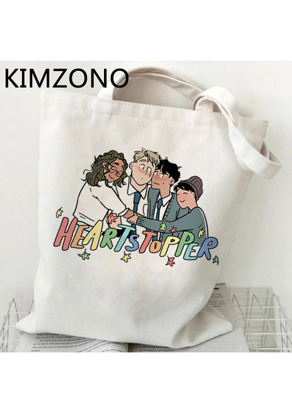 88490 Tv Show Heartstopper Alışveriş Çantası Eco Shopper Geri Dönüşüm Çantası Tote Çanta Bolsas Reutilizables Ecobag Boodschappentas Dokuma Kese Dokusu (Yurt Dışından) indirimleri