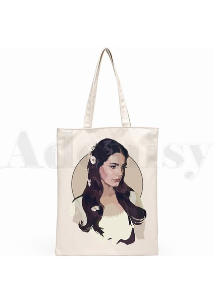 Za Lana Del Rey Ulzzang Grafik Elbise Moda Grafik Karikatür Baskı Alışveriş Çantaları Kız Moda Rahat Paket El Çantası (Yurt Dışından) fırsatları