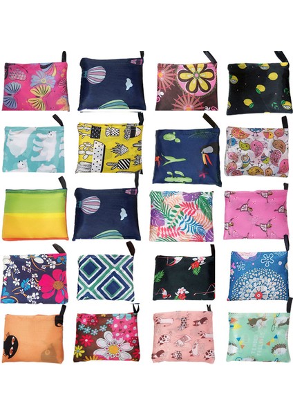 1 Adet Renk Rastgele Alışveriş Çantası Çiçek Hayvan Desen Katlanabilir Kumaş Sevimli Tote Eco Fiendly Shopper Büyük Yeniden Kullanılabilir Alışveriş Bakkal Çantaları (Yurt Dışından)