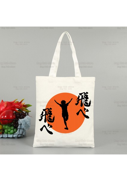 L Haikyuu Oya Oya Oya Manga Alışveriş Çantası Alışverişçi Shoyo Kuroo Bokuto Voleybol Anime Eko Kanvas Alışverişçi Bolsas De Tela Çanta Alışveriş (Yurt Dışından)
