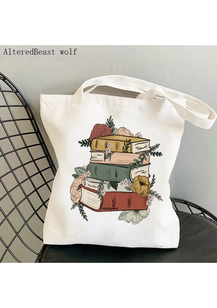 B1832 Öğretmen Malzemeleri Alışveriş Çantası Ingilizce Öğretmeni Baskılı Çanta Alışveriş Kanvas Alışveriş Çantası Kız Çanta Tote Omuz Bayan Hediye Çantası (Yurt Dışından)