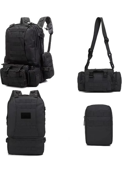 02 55L Taktik Sırt Çantası Erkek Askeri Sırt Çantası 4 In 1 Molle Spor Taktik Çanta Açık Yürüyüş Tırmanma Ordu Sırt Çantası Kamp Çantaları (Yurt Dışından)
