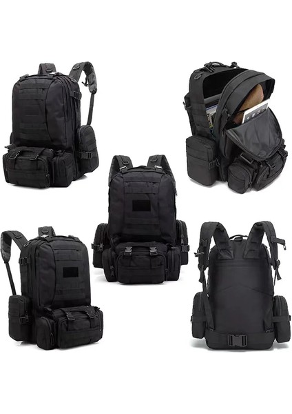 02 55L Taktik Sırt Çantası Erkek Askeri Sırt Çantası 4 In 1 Molle Spor Taktik Çanta Açık Yürüyüş Tırmanma Ordu Sırt Çantası Kamp Çantaları (Yurt Dışından)