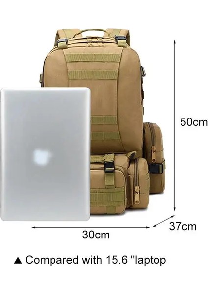 02 55L Taktik Sırt Çantası Erkek Askeri Sırt Çantası 4 In 1 Molle Spor Taktik Çanta Açık Yürüyüş Tırmanma Ordu Sırt Çantası Kamp Çantaları (Yurt Dışından)
