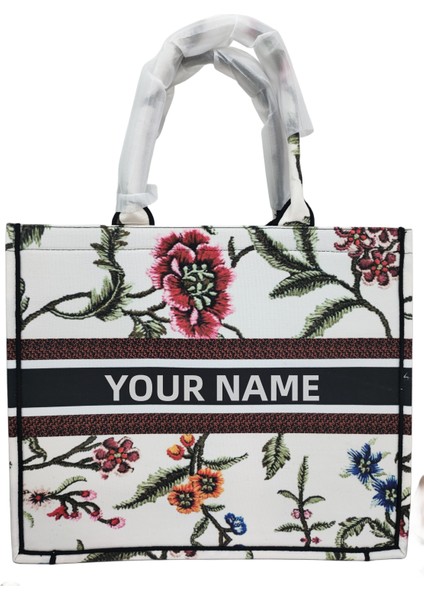 G Özel 42X10X32CM Çanta Bayan Kişiselleştirilmiş Moda Baskı Büyük Kapasiteli Kanvas Kitap Tote Çanta Adı Kadın's Özel Banliyö Omuz Çantası (Yurt Dışından)
